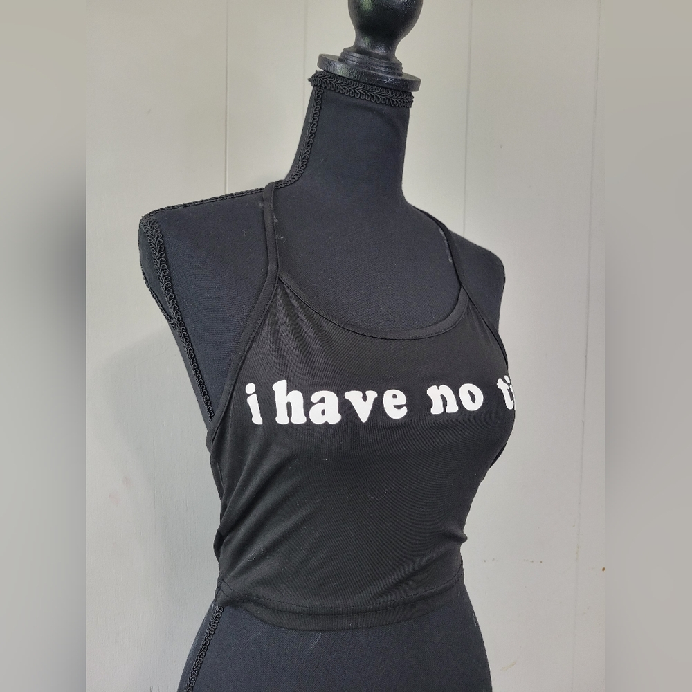 Small "I have no t*ts" Halter Crop Top
